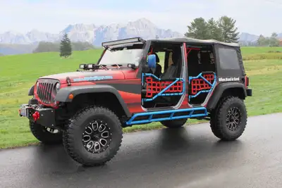 Steinjager Doors 2007-2018 Trail, Tubular Style Rear Doors Gray Hammertone