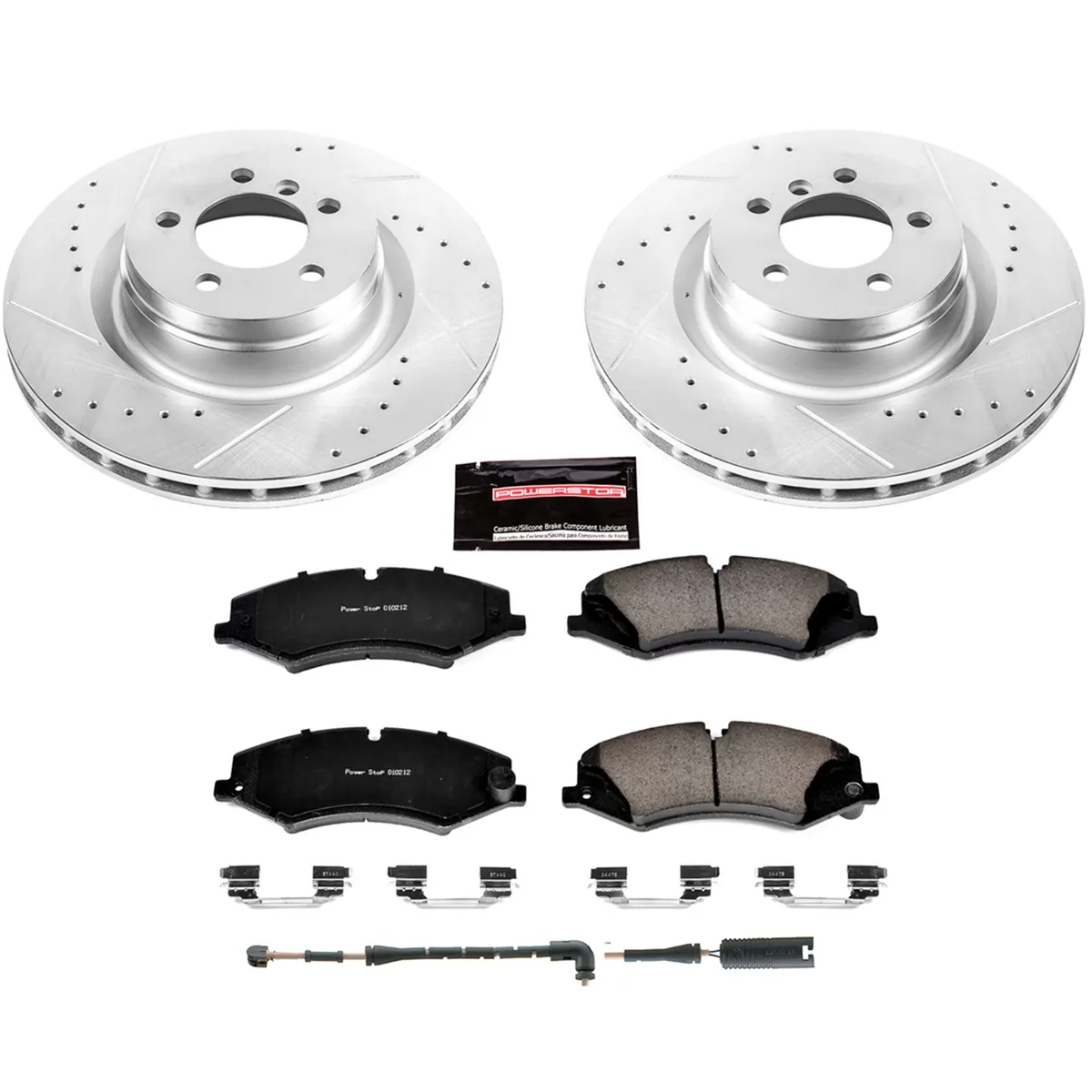 Z23 Evolution Sport Upgrade Kit: Drilled/Slotted Rotors; Carbon-Fiber Ceramic Pads W/Hardware; Pad Sensors product image