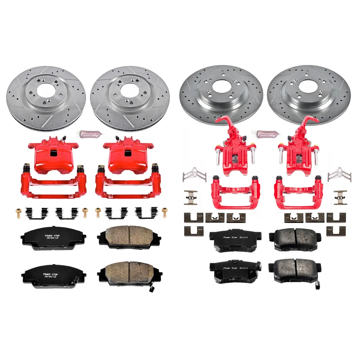 Z23 Evolution Sport Upgrade Kit: Drilled/Slotted Rotors; Carbon-Fiber Ceramic Pads; Powder Coated Calipers product image