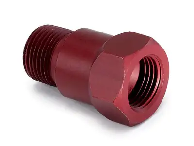 AutoMeter Autometer 2272 Fitting, Adapter, 3/8 Npt Male, Aluminum, Red, For Mech. Temp. Gauge