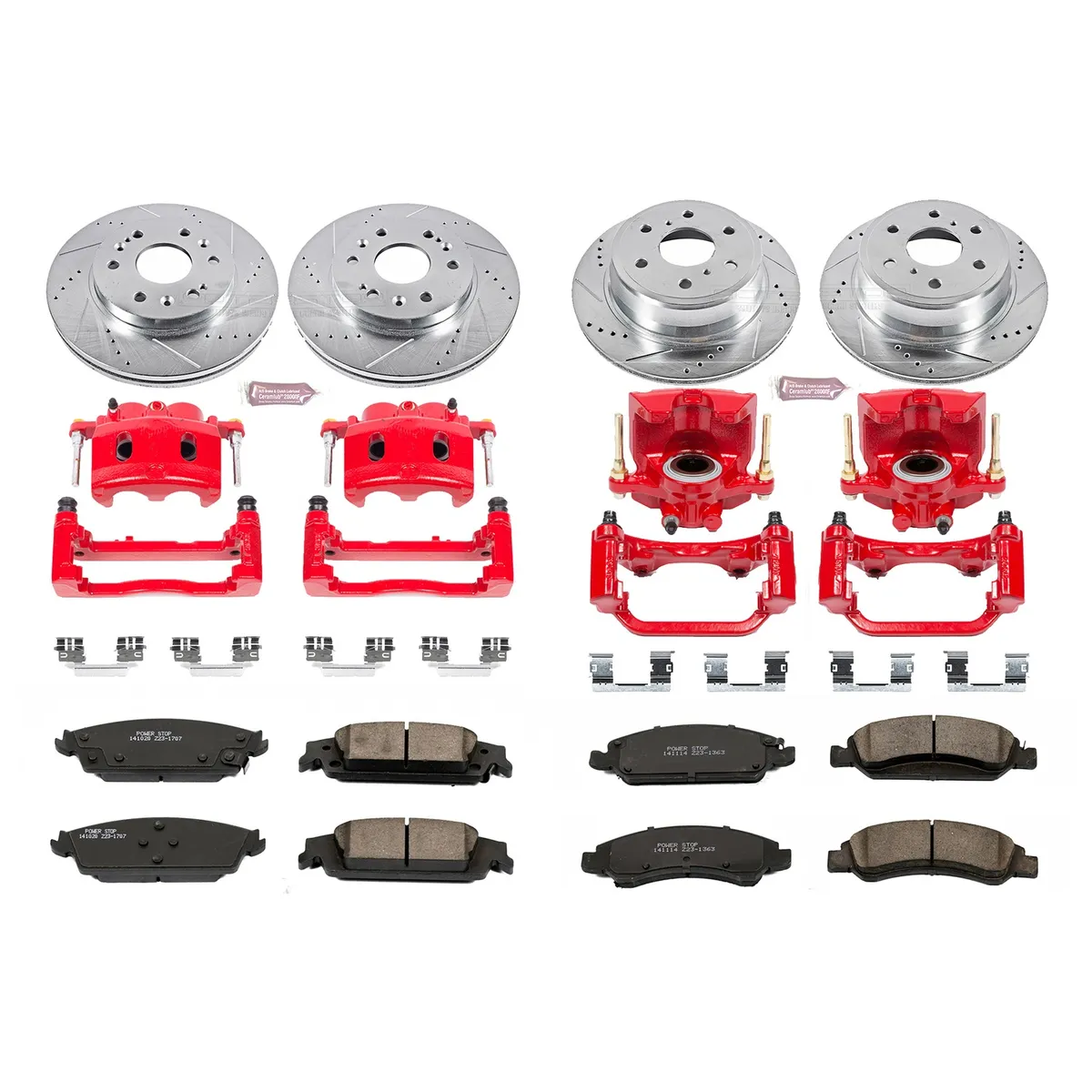 Z23 Evolution Sport Upgrade Kit: Drilled/Slotted Rotors; Carbon-Fiber Ceramic Pads; Powder Coated Calipers product image