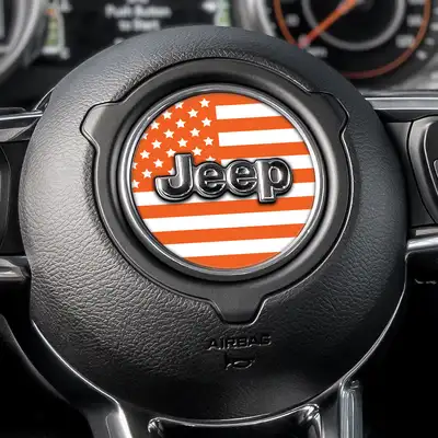 Under The Sun Inserts White & Orange Steering Wheel Decal