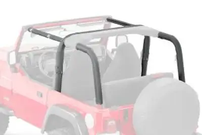 MasterTop Jeep TJ Sport Bar Covers For 97-02 Jeep Wrangler TJ Black Denim MasterTop