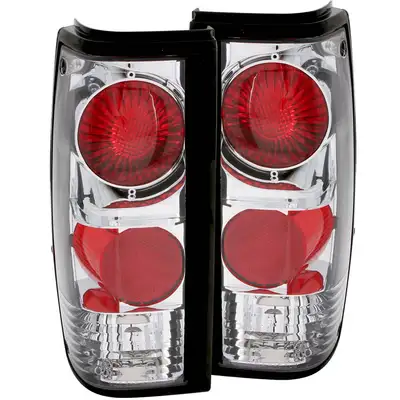 ANZO USA Tail Light Assembly; Clear Lens; Chrome Housing; Pair;