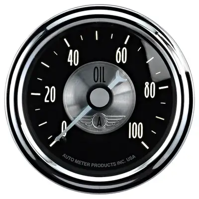 AutoMeter Gauge, Oil Press, 2 1/16", 100psi, Mech, Prestige Blk. Diamond