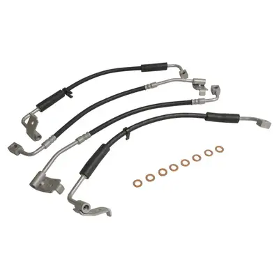 Crown Automotive Jeep Replacement Blacksilvercopper Brake Hose Kit Includes Left And Right Front And Rear Brake Hoses And 8 Brake Hose Washers