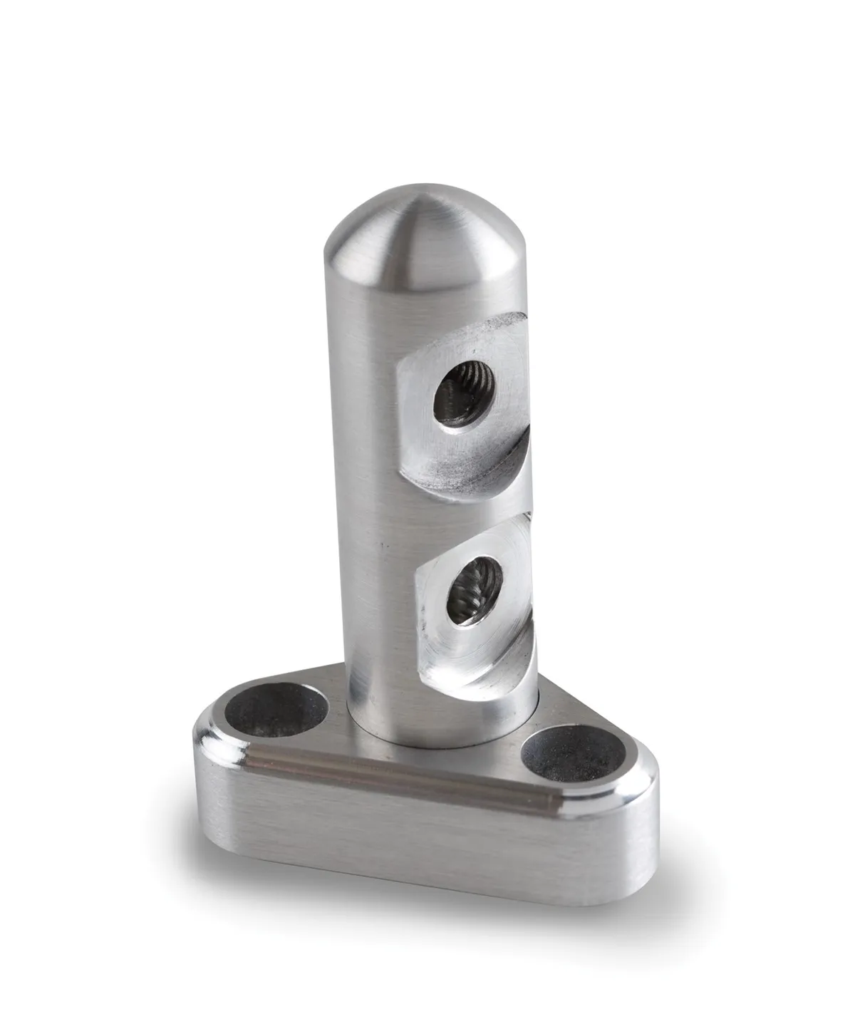 Throttle Cable Bracket; Double Stud For Throttle/Cruise Control Cables; 3 in. Linkage Cam; Brushed Finish; product image