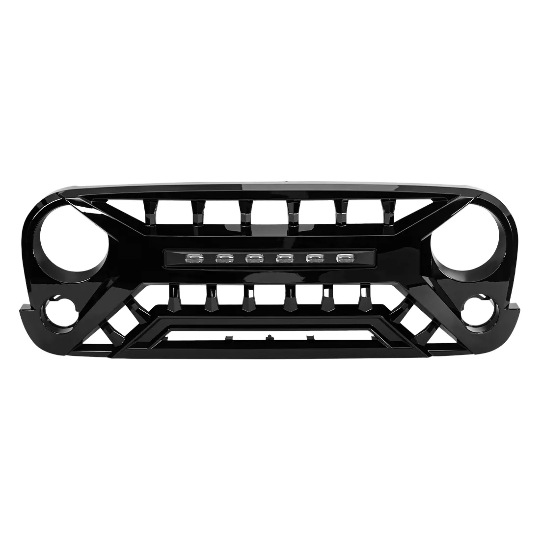 American Modified Amjpaa00135 Armor Grille With Off-Road Lights - Glossy Black product image