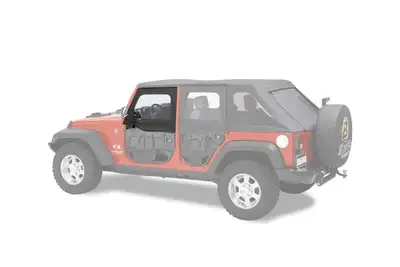 Bestop 20c Gladiator; 18c Wrangler Jl; Front Doors Element Upper Fabric Half Doors Black Diamond