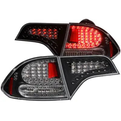 ANZO USA LED Tail Light Assembly; LED; Clear Lens; Black Housing; Pair;