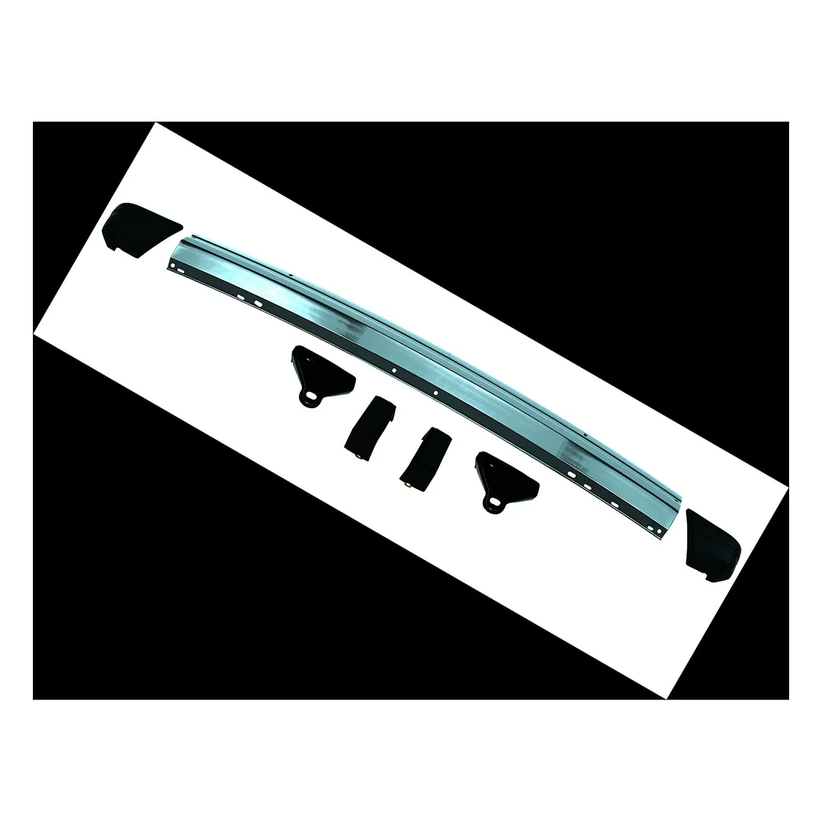 1984-1996 Cherokee XJ Front; Chrome; Includes 1 bumper 2 end caps 2 bumper guards and brackets product image