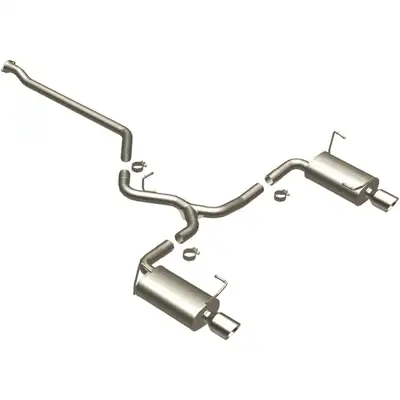 MagnaFlow Exhaust Products 2008 Subaru Impreza Stainless Cat-Back System Performance Exhaust h4 2.5l Gas; Wrx Sedan 5 x 8 x 14 In. Ual Mufflers 2.5 In. System Dual 4 In. Polished Tips Rear Exit