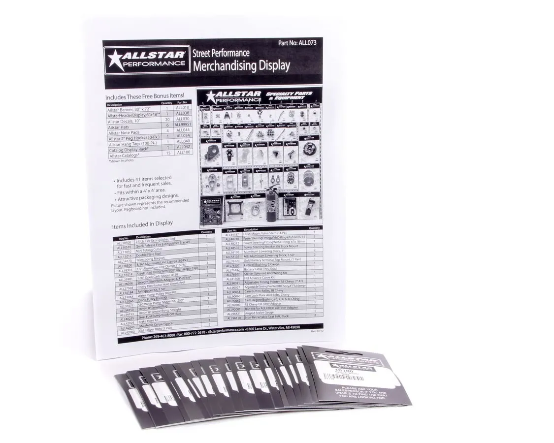 Allstar Performance Merchandising Display Components for ALL073