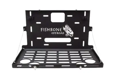 Fishbone Offroad 0718 Wrangler Tailgate Table Black Textured Powder Coat 10 Gauge Steel