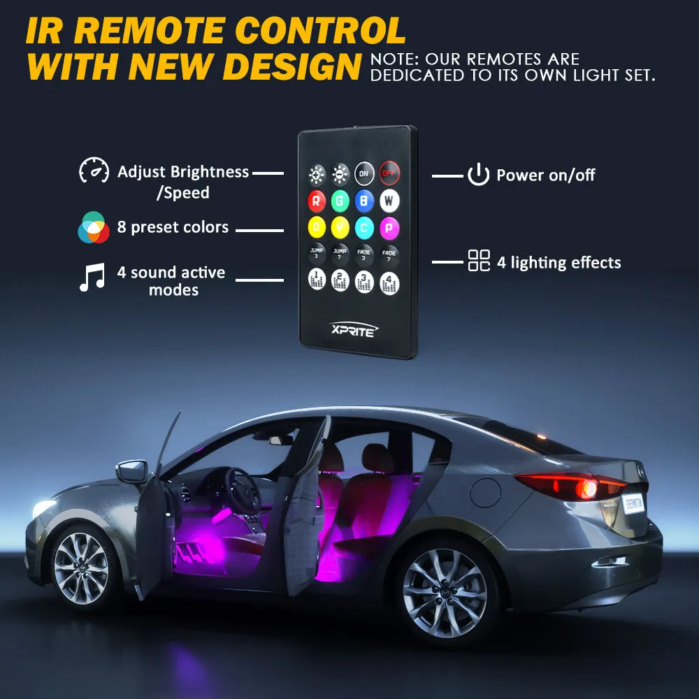 RGB LED Interior USB Car Light Set 4pc | Celestial Series product image
