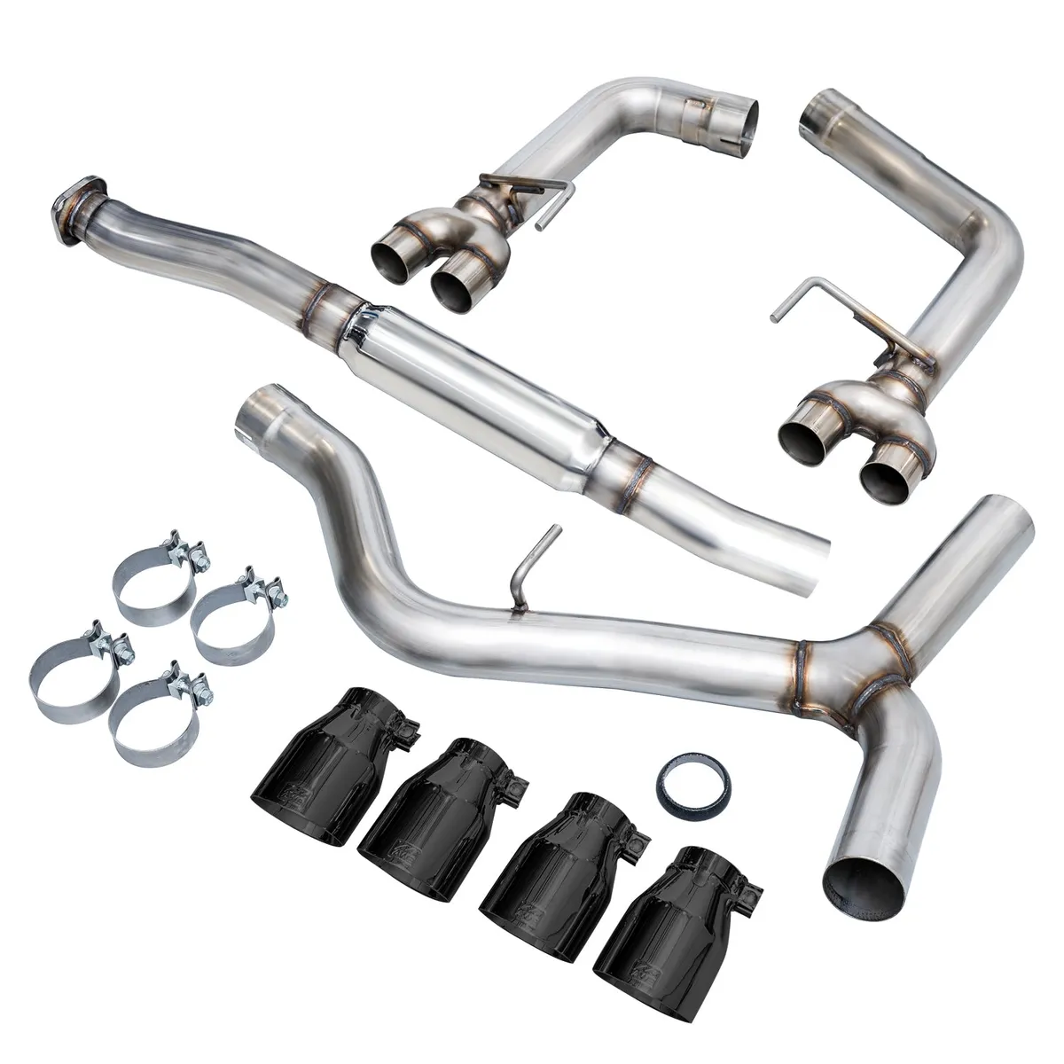 Awe Touring Edition Exhaust For va Sti / gv Wrx / gv Sti Sedan - Diamond Black Quad Tips (102mm) product image