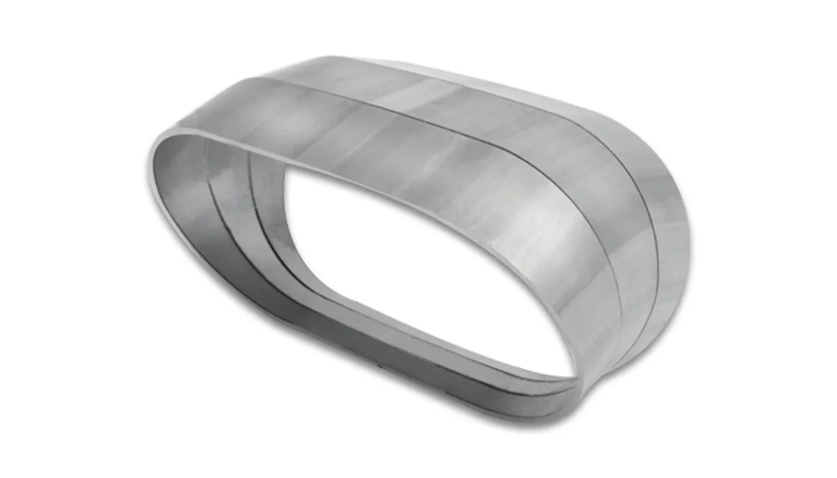 Stainless Steel Pie Cuts; 3 in. Nominal Tube Size; 59.3mm Centerline Radius; Vetical Plane; 15 Deg. Bend Angle; 3 Pack; 304 Stainless Steel; Oval; product image