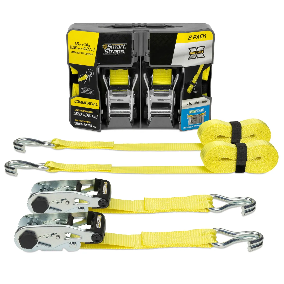 14ft 5000lb Ratchetx Ratchet Tie Down 2 pk Yellow product image