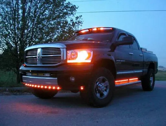 Universal Amber LED Front Lower Air Dam Light Kit with Smoked Lens and Black Bezel - 9pc Sequentially Connected LED Ligh product image