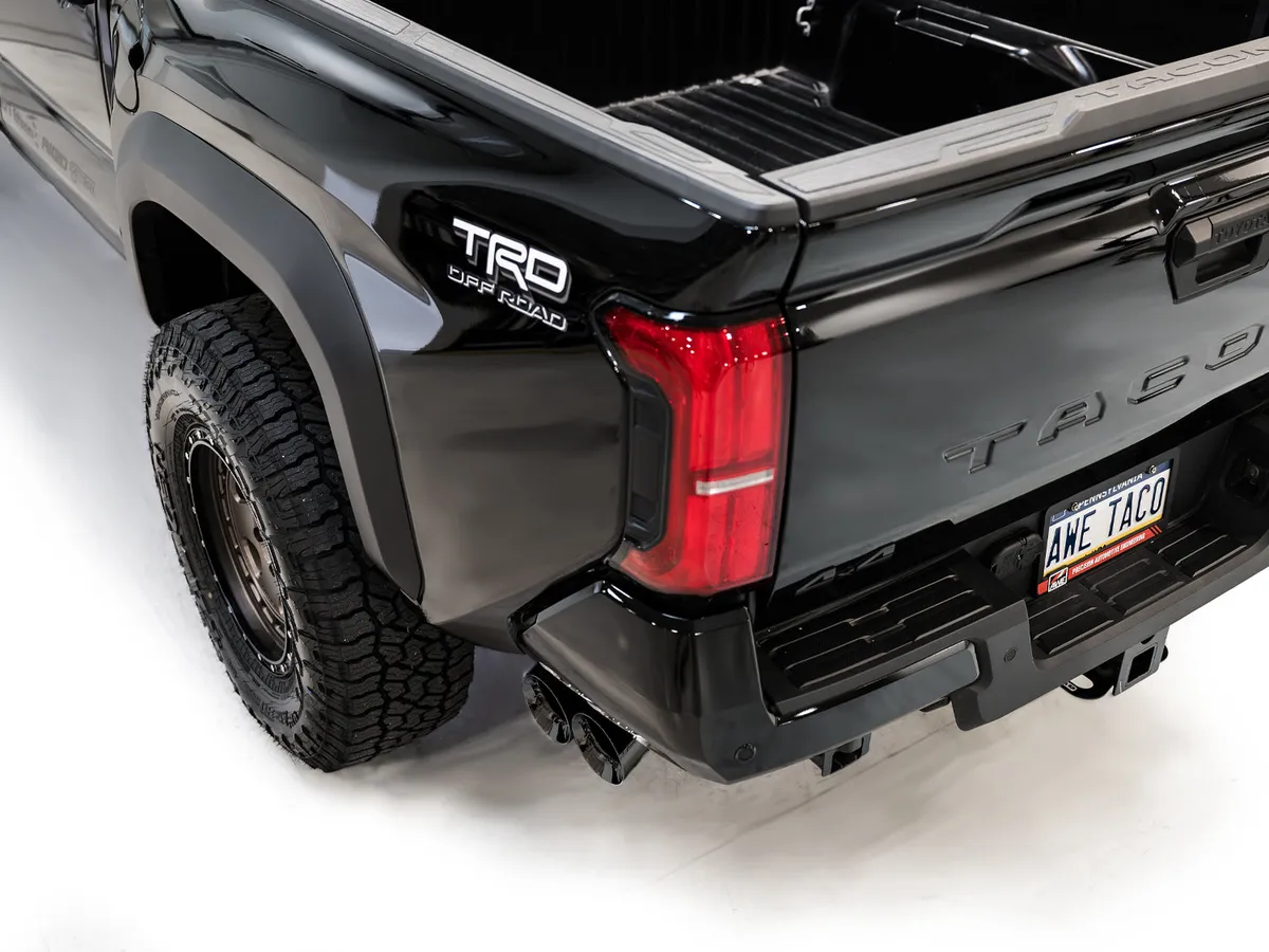 AWE 0FG Exhaust for 4th Gen Toyota Tacoma - Dual Chrome Silver Tips product image