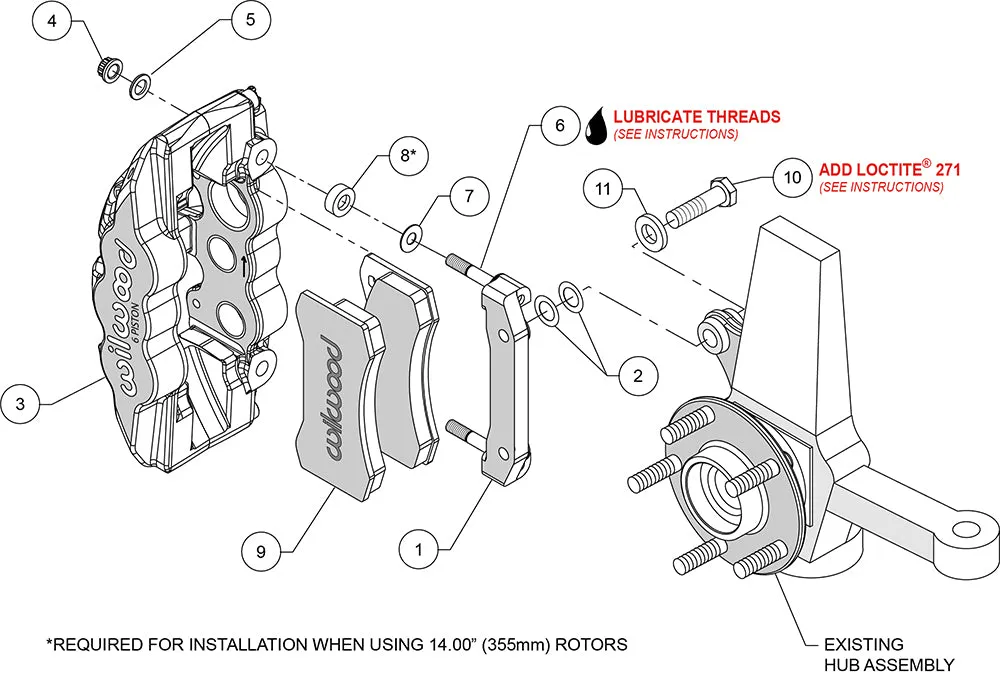1962 - 2013 Buick, Cadillac, Chevrolet, GMC, Oldsmobile, Pontiac AERO6 Front Caliper and Bracket Upgrade Kit for Corvette C5-C6 - 140-12629 product image