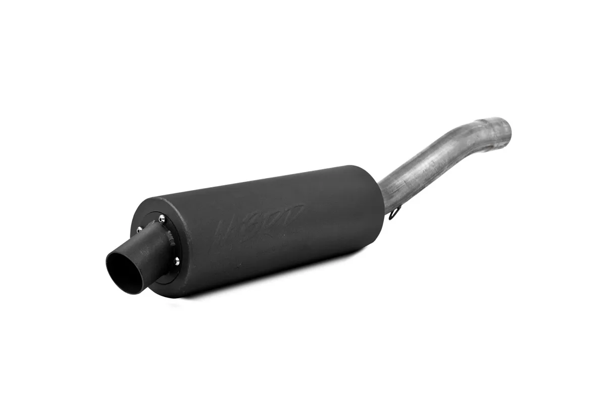 ATV Exhaust System With Performance Muffler; Slip On; 1.75 in. Inlet; 4.25 in. Diameter Body; Packed Muffler; product image