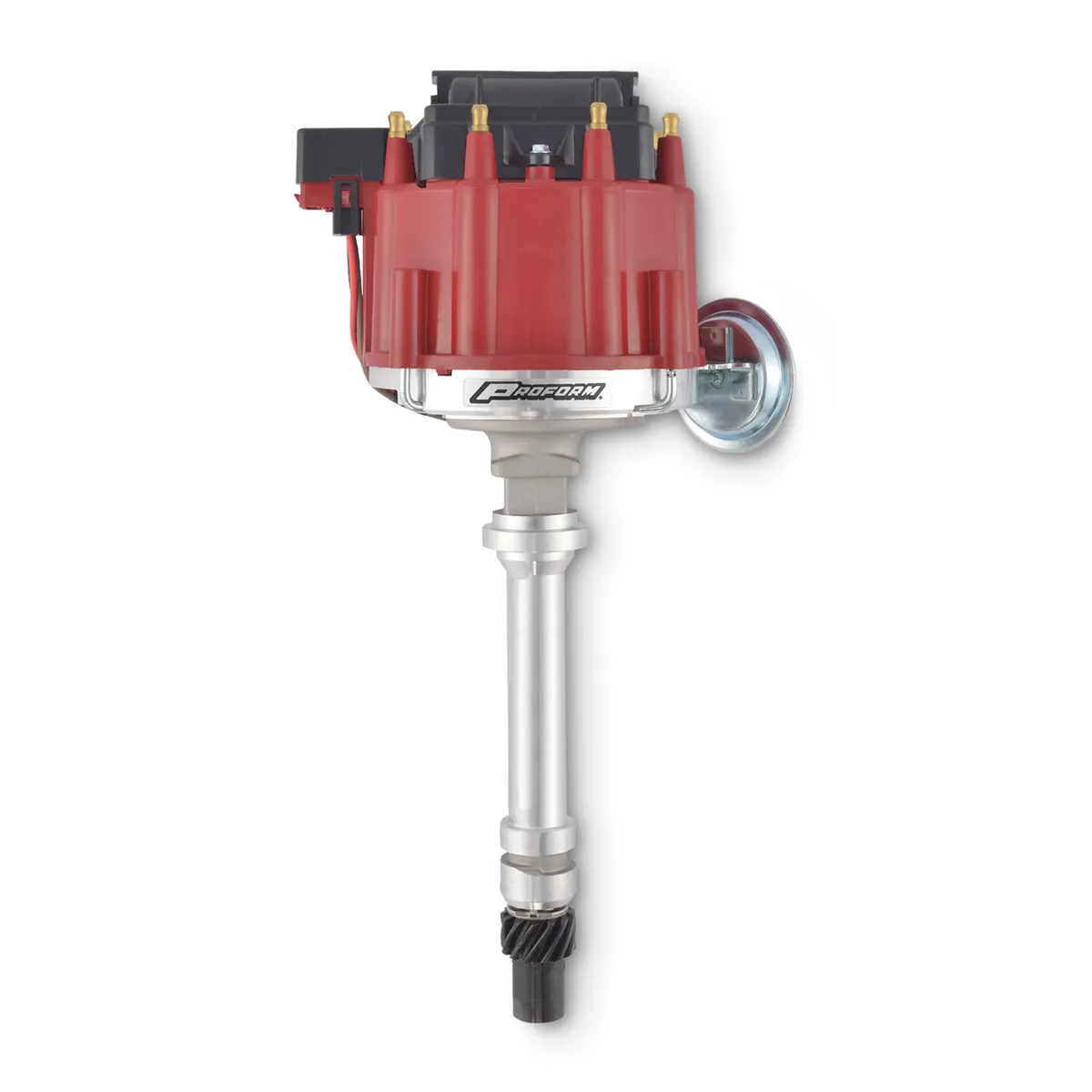 HEI Distributor Racing Type w/Vac-Adv Red Cap Polished For Chevy V8 Engines Proform product image