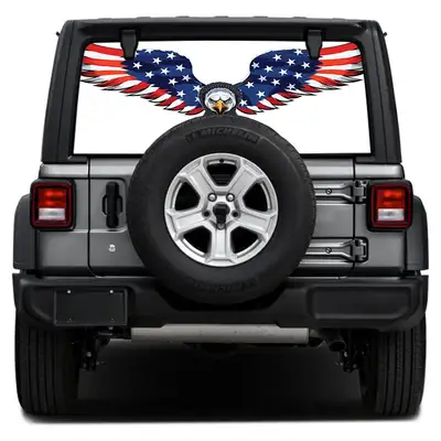 Under The Sun Inserts Eagle Flag Rear Window Decal