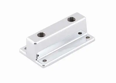 Mr Gasket Tee Style Fuel Distribution Block w/ 2 Outlets Aluminum Chrome
