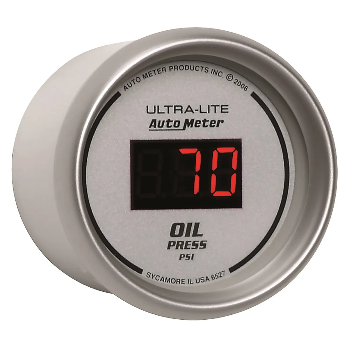 Gauge, Oil Pressure, 2 1/16", 100psi, Digital, Silver Dial w/ Red LED product image