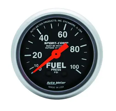 AutoMeter Gauge, Fuel Pressure, 2 1/16", 100psi, Mechanical, Sport-Comp