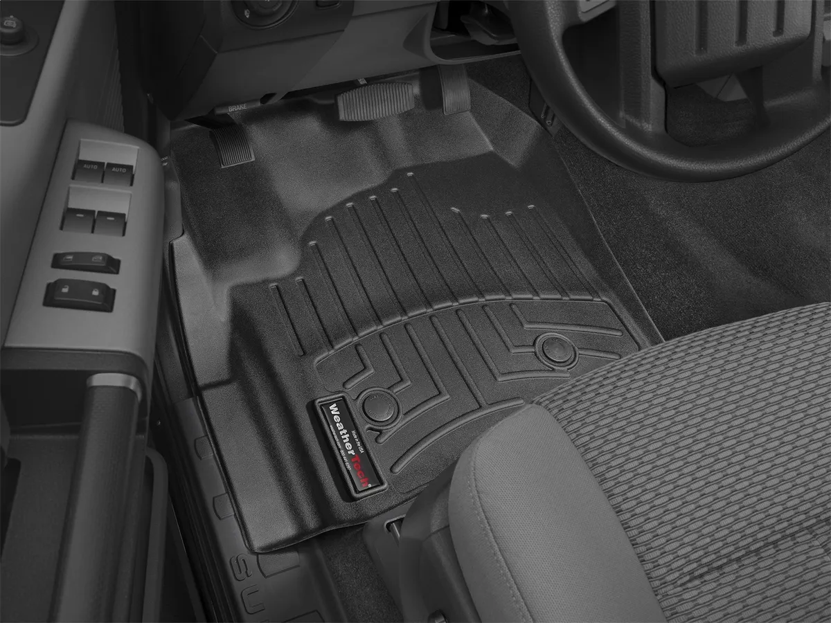 2012 + Ford F-250/F-350/F-350/F-550 Front FloorLiner Fits models with footrest in forward left corner fo the driver side floor space only: does not fit models with manual 4x4 shifter; SuperCrew and SuperCab Black product image