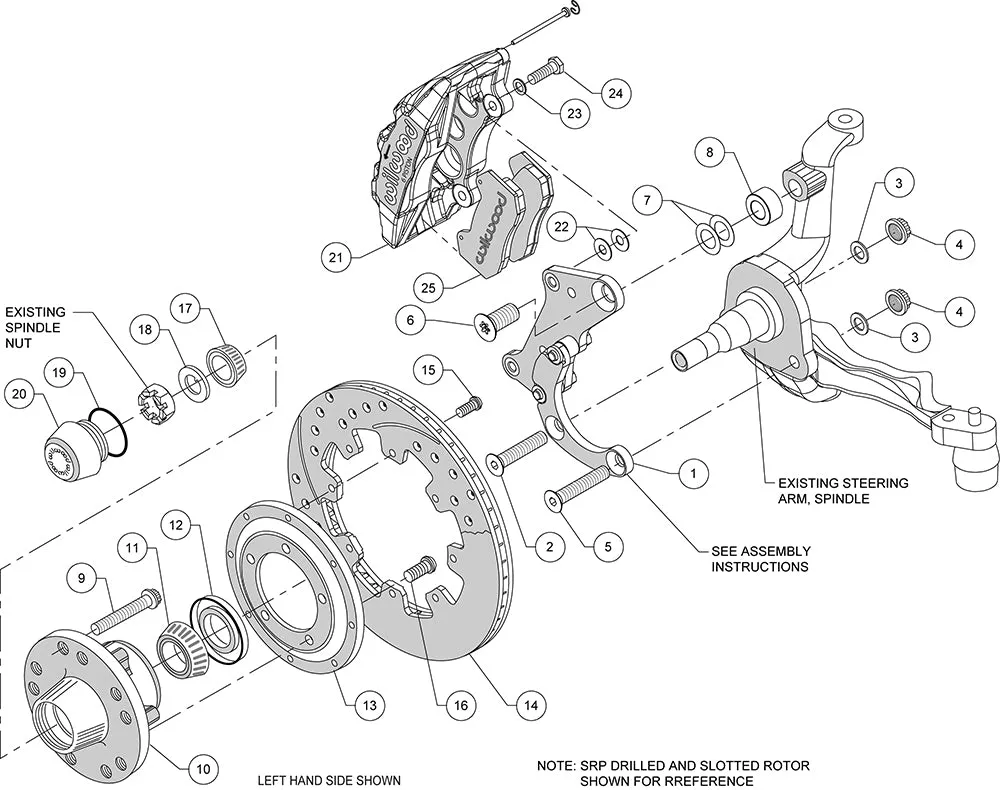 1968 - 1982 Chevrolet Forged Dynapro 6 Big Brake Front Brake Kit (Hub) - 140-12946 product image
