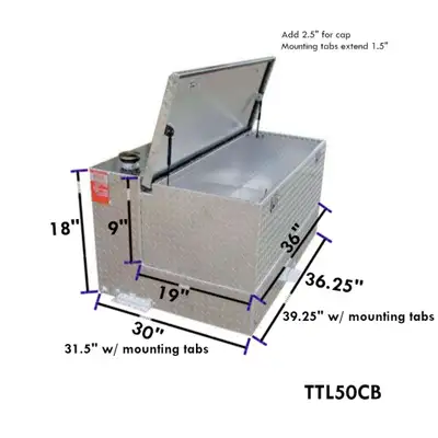 Aluminum Tank Industries Inc ATI 47 Gallon Transfer Fuel Tank & Toolbox Combo