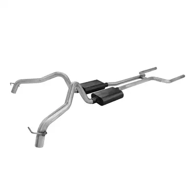 Flowmaster 68-74 Chev. Nova V8 Header-back Super 44 Series Mufflers Mandrel Bent 2.5in. 16 Gauge Tubing DOR American Thunder 409S Stainless Steel
