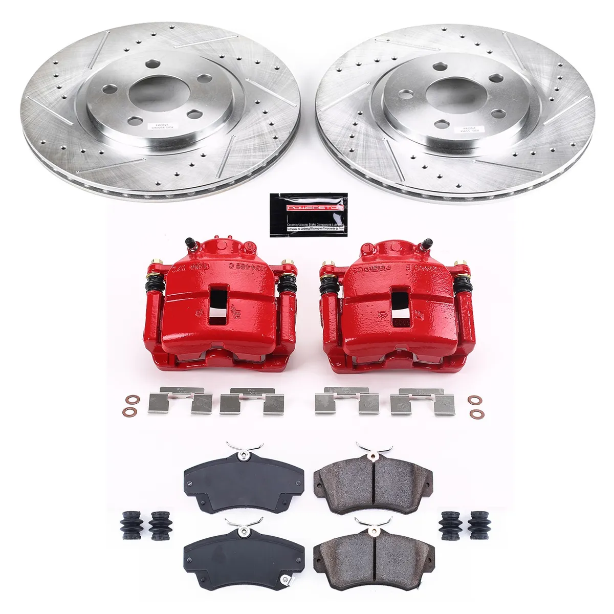 Z23 Evolution Sport Upgrade Kit: Drilled/Slotted Rotors; Carbon-Fiber Ceramic Pads; Powder Coated Calipers product image