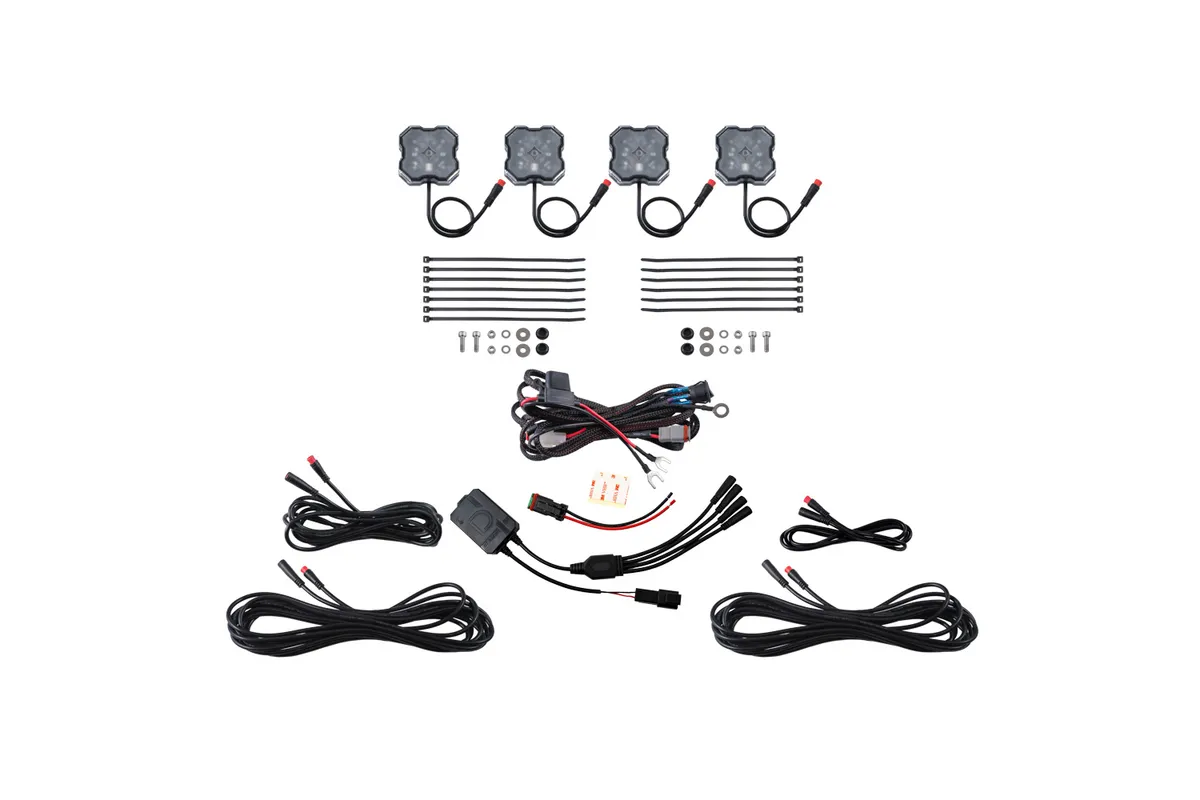 Diode Dynamics Diode Dynamics - RGBW Rock Light Installer Kit w/Controller (4-pack)