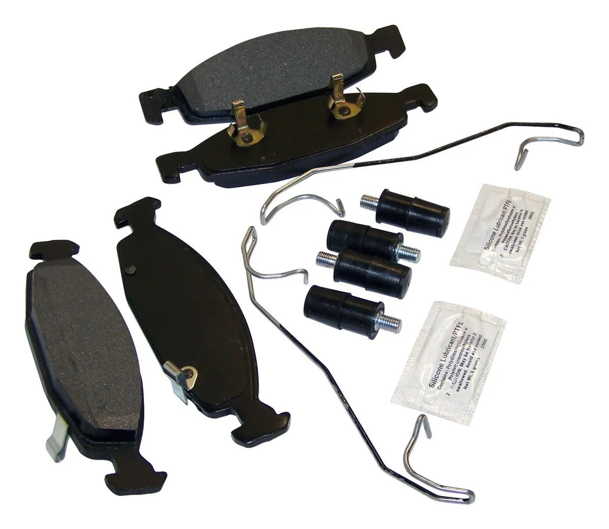 1999-2002 Grand Cherokee WJ WJ (US) model w/ Continental Teves Calipers (Black); Kit Includes: Brake Pads Springs and Caliper Pin Kit; Front 2001-2002 Grand Cherokee WG WG (Europe) model w/ Continental Teves Calipers (Black); Kit Includes: Brake Pads product image
