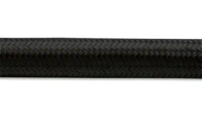 Vibrant Performance Nylon Braided Flex Hose; -8AN; 0.4375 in. Hose ID; 0.6875 in. Hose OD; 500 PSI Operating Pressure; 2000 PSI BP; 50ft. Roll; Black;