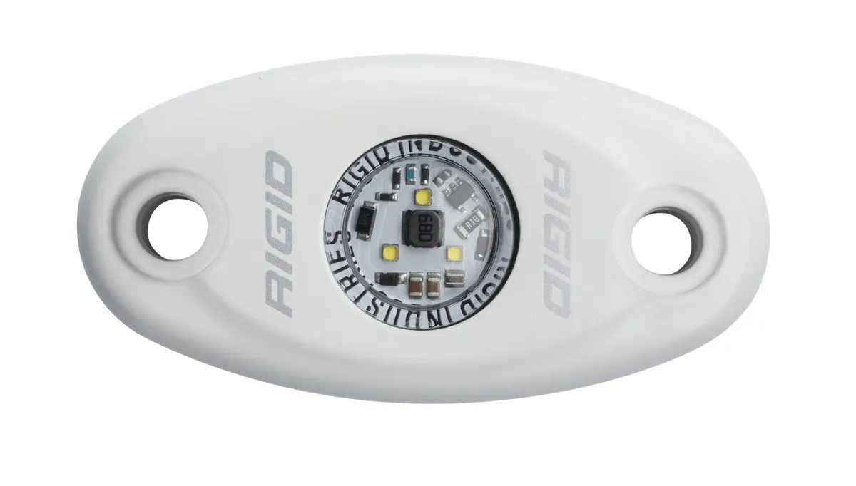 RIGID A-Series LED Light, High Power, Cool White, White Housing, Single product image