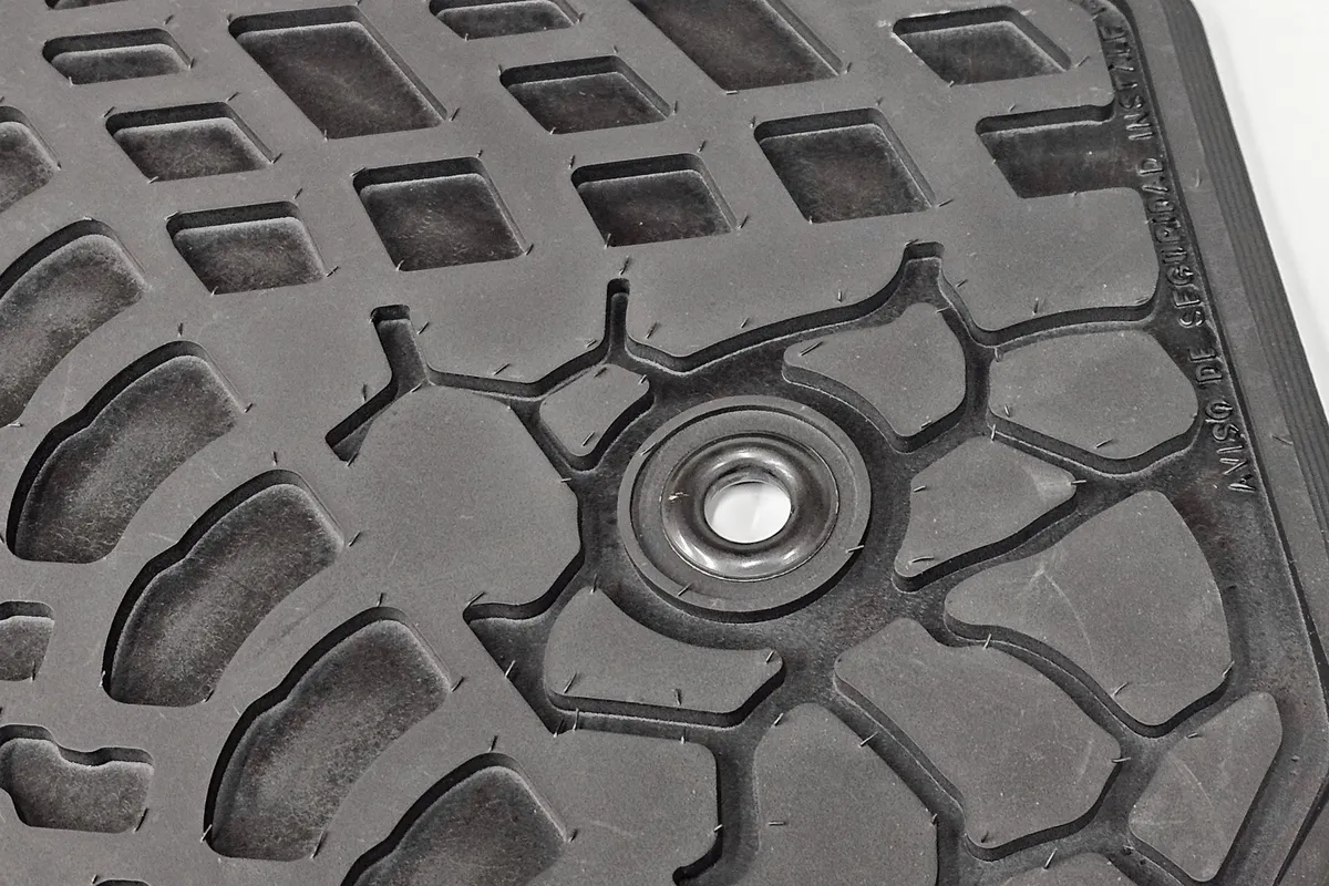 07-13 Jeep JKU 4 Dr Front and Rear -Tire Tread/Scorched Earth Scene w/ JEEP Insert - Black w/ Red Insert product image