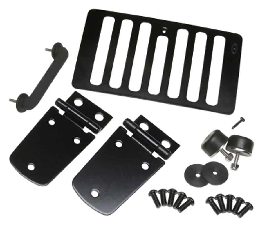 Jeep TJ Hood Kit Without Hood Catch 98-06 Wrangler TJ Powdercoat Black Kentrol product image