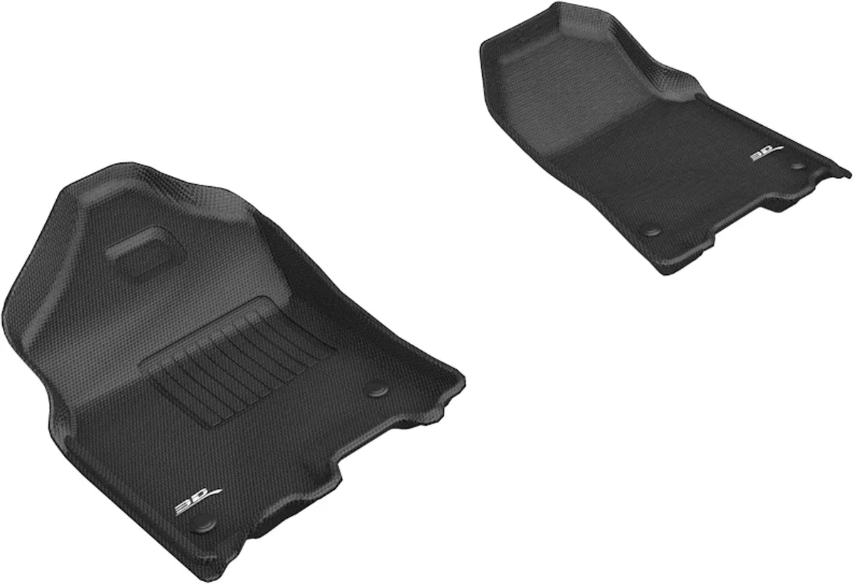 3D MAXpider 1924 RAM 1500 Crew Cab Kagu Black 1st Row Bucket Seats Floor Liner
