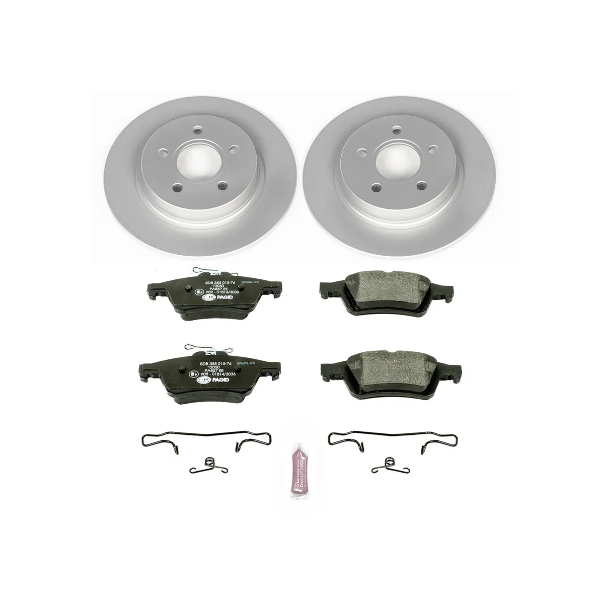 Euro-Stop Kit: Genuine Geomet Fully Coated Rotors; Ece-R90 Certified Pads W/Hardware product image