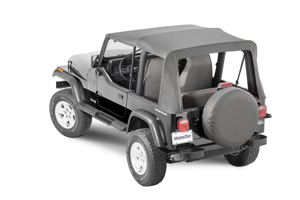 Jeep YJ Replacement Top With Door Skins Clear Glass For 88-95 Jeep Wrangler YJ Black Diamond MasterTop product image
