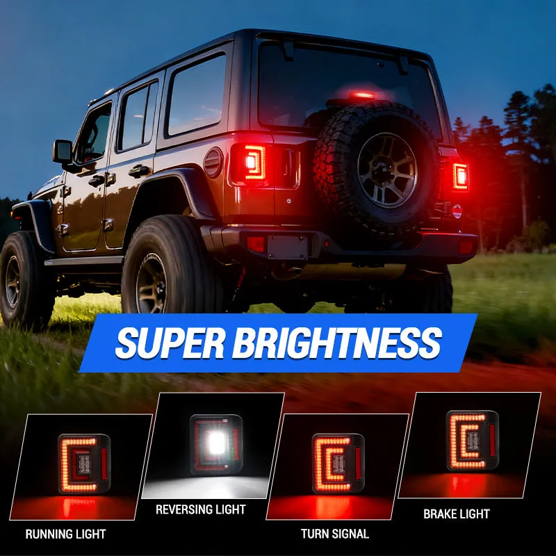 Flush Mount Jeep Wrangler Tail Lights – Ultra Bright LED Upgrade for JL 2018–2026 product image