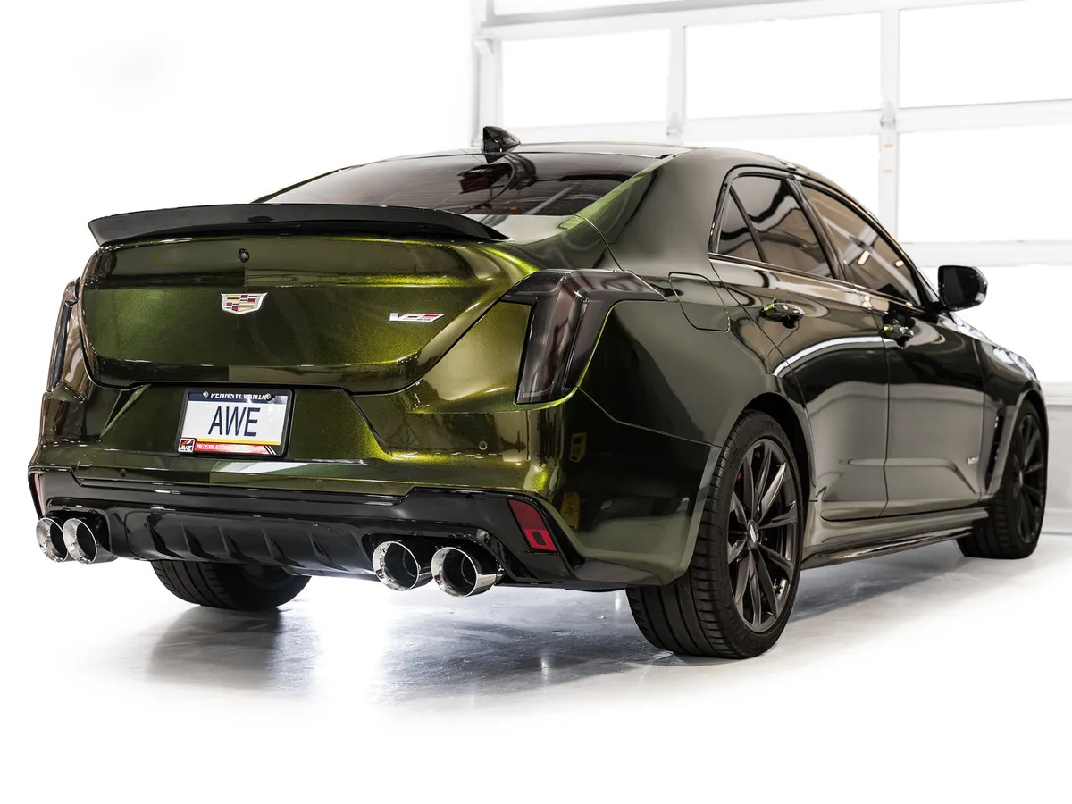 AWE SwitchPath Exhaust for Cadillac CT4-V Blackwing - Chrome Silver Tips - 3025-42436 product image