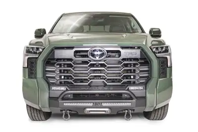 Fab Fours Winch Mount; Uncoated/Paintable; w/Pre-Runner Guard;