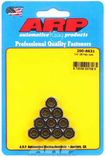 ARP Auto Racing 1/4-28 Hex Nut w/Flange Kit (10pk)