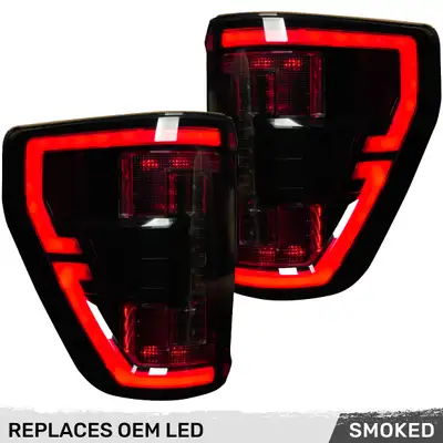 Recon Accessories Ford F150 & Raptor 21-23 Ultra Bright Oled Tail Lights w/ Startup Light Sequence (Replaces Factory LED Tail Lights w/ Blis Only) - Multiple Lens